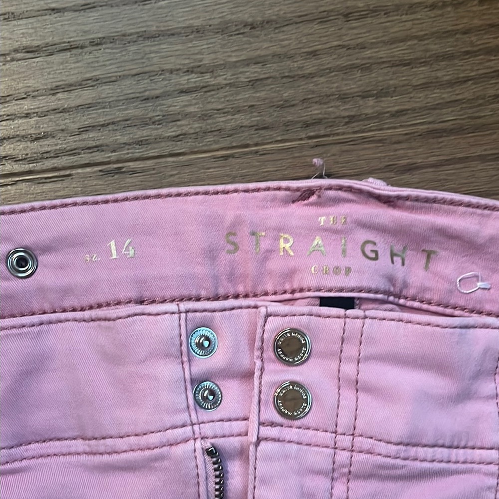 White House Black Market Pink Cropped or straight cargo style Pants - Picture 5 of 11